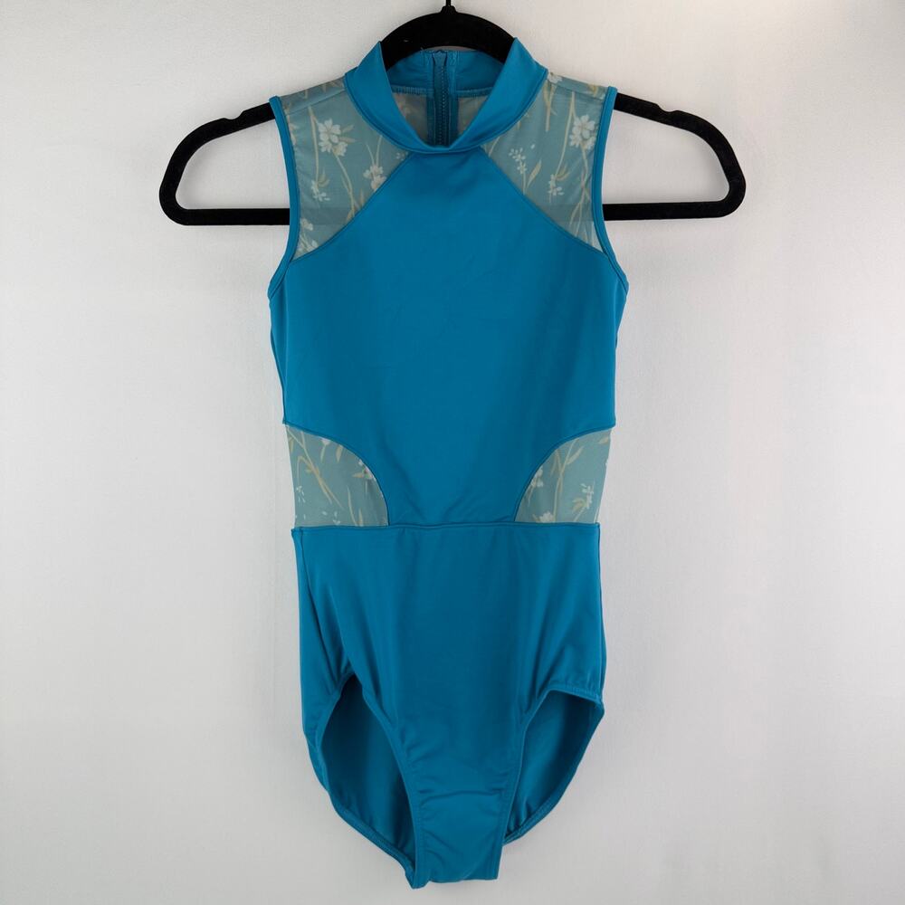 Mirella Printed Zipper Leotard Size S